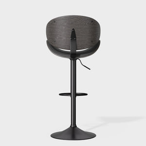 English Elm Swivel Bar Stools Set Of 2 - Adjustable Height, 360° Swivel, Grey Pu Leather Comfort For Kitchen T3950P394490-GIGA