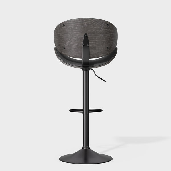 English Elm Swivel Bar Stools Set Of 2 - Adjustable Height, 360° Swivel, Grey Pu Leather Comfort For Kitchen T3950P394490-GIGA