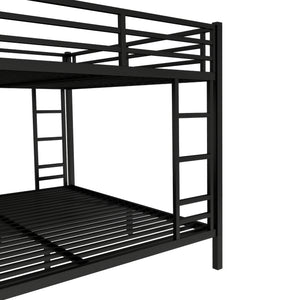 English Elm Metal Queen Over King Bunk Bed – Heavy-Duty, Space-Saving Design For Teens & Adults, Black Finish W1580S00072