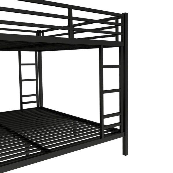 English Elm Metal Queen Over King Bunk Bed – Heavy-Duty, Space-Saving Design For Teens & Adults, Black Finish W1580S00072
