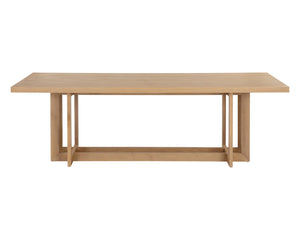 Sunpan Disera 96" Handcrafted Dining Table with Elegant Linear Base and Rich Wood Detail for Any Space Natural