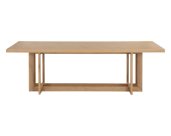 Sunpan Disera 96" Handcrafted Dining Table with Elegant Linear Base and Rich Wood Detail for Any Space Natural