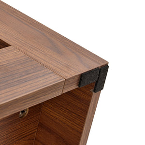 English Elm An Extendable Mdf Dining Table with Open Shelf Storage Seats up to Eight Black,Walnut W1151S04668