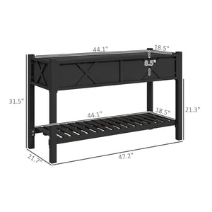 English Elm Outdoor Raised Planter Box with Drainage Reservoir for Herbs Vegetables Balcony T3971P422280