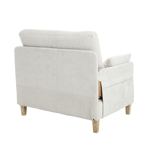 English Elm Foldable sofa bed recliner with three pillows, 3-in-1 convertible sleeper for small spaces, mid-century modern comfort Beige W395P290556