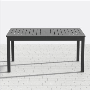 English Elm 63"-92" Extendable Aluminum Patio Dining Table Powder Coated Seats up to Ten Outdoor B082P455120