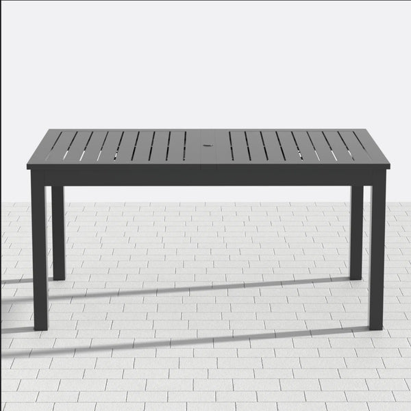 English Elm 63"-92" Extendable Aluminum Patio Dining Table Powder Coated Seats up to Ten Outdoor B082P455120