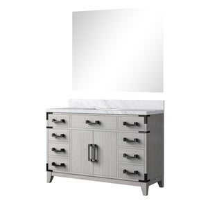 English Elm White Oak Single Bath Vanity Set With Carrara Marble Top & 46" Mirror - Timeless Elegance For Your Space B2731S01468-GIGA