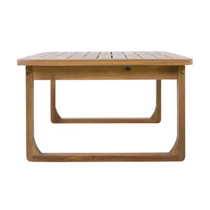 English Elm 2-piece Acacia Wood Outdoor Daybed and Coffee Table Set Resort Coastal Style N770P378689L_N770P373436L