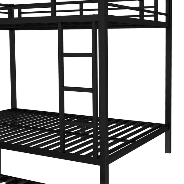English Elm Full Metal Bunk Bed With Twin Trundle - Stylish, Space-Saving Design For Families And Guests! W1580S00129