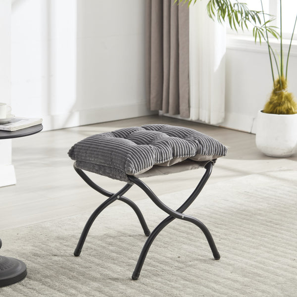 English Elm Lazy Chair Plush Ottoman Lounge Chair with Ergonomic Back, Side Pocket, Steel Frame Comfort Grey W640P271551