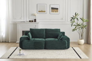 English Elm Modern 2-Seater Memory Foam Sofa - Pet-Friendly Corduroy Loveseat, Cloud Comfort, No Assembly! W3723P346959