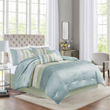 Madison Park Amherst Transitional 7 Piece Comforter Set MP10-2588 Green