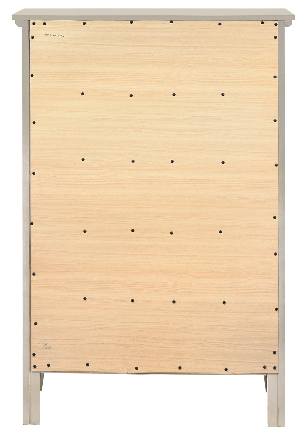 English Elm Glory Hammond G5403-CH Silver Champagne Chest — 5-Drawer Dovetail Storage with Nickel Hardware, 48"H B078108302