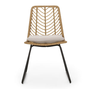 English Elm Christopher Knight Home® - DEJA Outdoor Wicker Dining Chairs 2PCS with Water-Resistant Cushions, Sturdy Frame, Stylish Comfort 71125.00LBRN