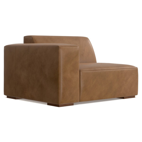 English Elm Rex Left Arm Sofa Module - Luxurious Caramel Brown Leather, Modern Comfort, And Customizable Design B136P199274-GIGA
