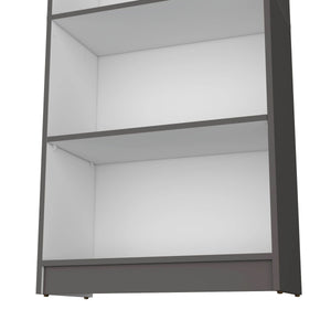 English Elm Matt Gray and White 5-Shelf Bookcase — 71.1" Tall Organizer with Open Lower Storage, Sleek Modern Design B062P175160