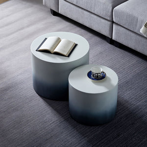 English Elm Mdf Nesting Table Set of 2 Two-tone Geometric Modern Living Room Accent Pair W876P309992