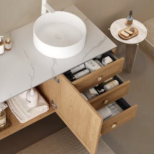 English Elm MUNIN Round 16" Ceramic Vessel Sink for Countertops — Glossy White Durable Basin, Easy-Clean Finish W2615P200021