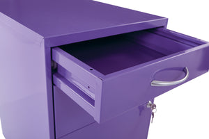 OSP Home Furnishings 22" Pencil, Box, File Cabinet Purple