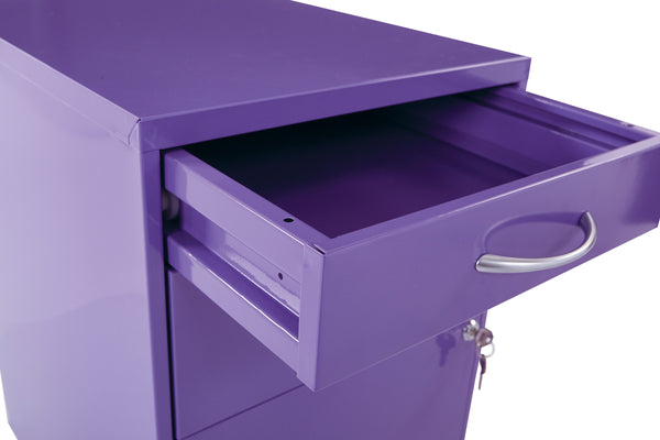 OSP Home Furnishings 22" Pencil, Box, File Cabinet Purple
