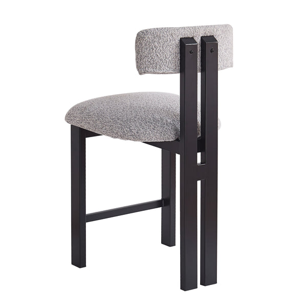 English Elm Christopher Knight Home® - 26.5'' Stylish Round Stools with Low Back - Comfortable Upholstered Seats, Walnut Base, Metal Frame Black+ Gray N780P236628G