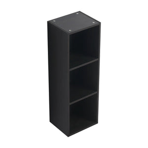 English Elm 12 Inch Wall Mounted Open Shelf Tower Dark Oak Finish for Bathroom or Study W1972P457978
