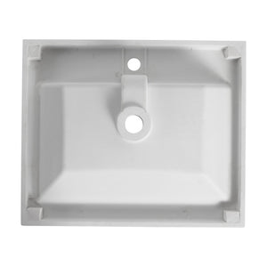 English Elm 24" Gloss White Resin Sink – Durable 24" Bathroom Top-Mount Vanity Basin, Modern Sleek Design W999P225393