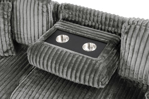 English Elm Plush Sectional Sofa With Pull-Out Sleeper & Hidden Storage, Velvet Upholstery - Gray Comfort Upgrade B009S01783-GIGA