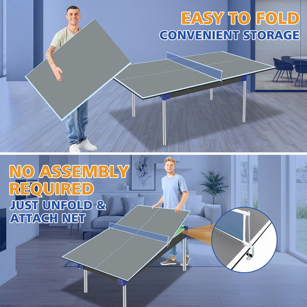 English Elm 6*3ft Foldable Mdf Ping Pong Conversion Top for Indoor Game Room Practice Grey W1408P318966