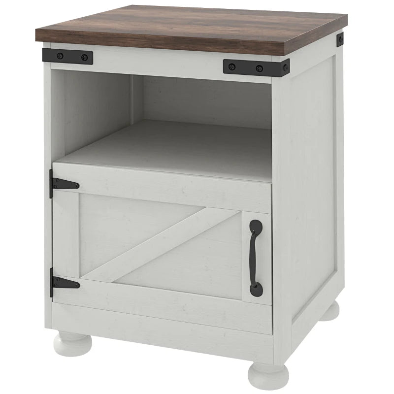 English Elm Small Gray Farmhouse Cabinet with Open Shelf Cupboard for Bedroom or Entryway T3971P469579