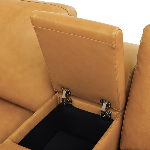 English Elm Large Square Arm Leather Match Modular Sectional for Open Concept Living Rooms Ginger B2748S00134