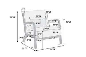 English Elm Dark Gray Modern Accent Chair with Corduroy Upholstery and Pillow, Low-Profile Reclined Design for Cozy Rooms B011P369876