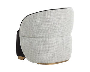 Sunpan Fatina Lounge Chair - Chic Vera White Pepper & Luxurious Abbington Black For Stylish Living Spaces Black Fabric 111363