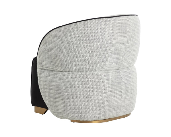 Sunpan Fatina Lounge Chair - Chic Vera White Pepper & Luxurious Abbington Black For Stylish Living Spaces Black Fabric 111363