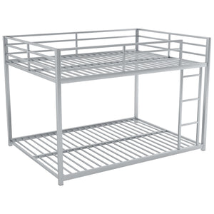 English Elm Full Over Low Profile Steel Bunk Bed with Guardrail and Integrated Ladder MF285536AAN