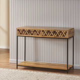 Christopher Knight Home® - Noble House - Pentland Boho Handcrafted Mango Wood Console Table, Brown and Black