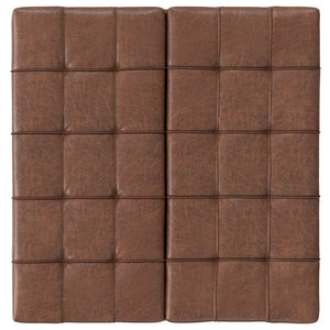 English Elm Laura Distressed Saddle Brown Lift-Top Storage Ottoman with Tufting, Split Top, Child-Safe Hinges - Multifunctional Seating/Table (36.8") B136P252678