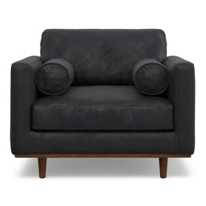 English Elm Morrison 42-Inch Wide Eco-Friendly Mid-Century Modern Arm Chair In Lead Black For Ultimate Comfort B136P364312