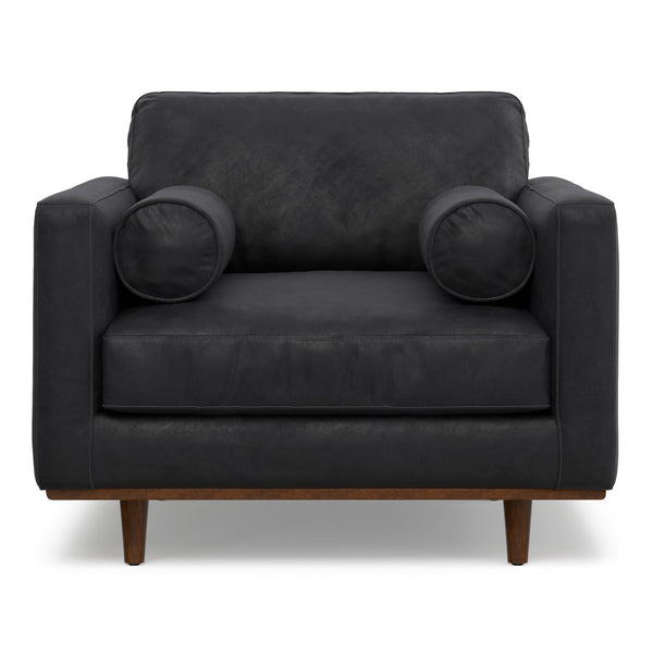 English Elm Morrison 42-Inch Wide Eco-Friendly Mid-Century Modern Arm Chair In Lead Black For Ultimate Comfort B136P364312