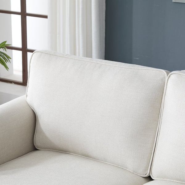 English Elm 68 Inch Faux Leather Two Seat Sofa with Brass Nailhead Trim and Rolled Arms W2911S00013