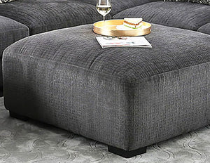 English Elm Contemporary Gray Upholstered Square Ottoman With Memory Foam For Stylish Modular Living Spaces B2741P356301