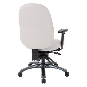 OSP Home Furnishings Multi-function Ergonomic High Back Office Chair with Lumbar Support and Titanium Base High Snow 8511-R101