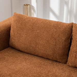 English Elm 71" Chenille Pull Out Sleeper Loveseat Convertible Floor Couch for Dorm or Guest Bedroom Orange W3118P388900