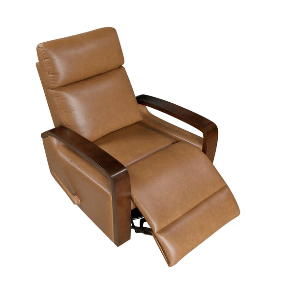 English Elm Luxurious swivel glider recliner chair with top-grain leather, plush foam over coils and sturdy frame Camel 32.5 L x 32 W x 26 H B011P395824