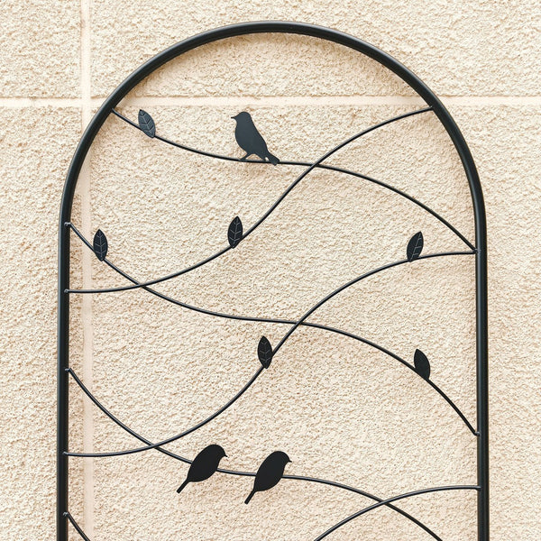 English Elm 4 Pack Powder-coated Metal Garden Trellis Panels Rustproof Climbing Plant Support Outdoor W1586P268006