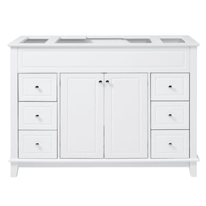 English Elm Christopher Knight Home® - 46" Bathroom Vanity Cabinet Only – 6 Soft-Close Drawers, Double Doors, Pine Legs, Open-Back Design N759P351752K