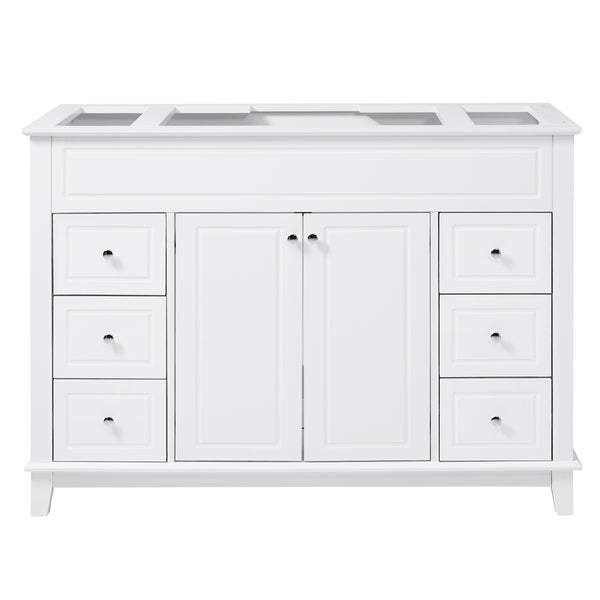 English Elm Christopher Knight Home® - 46" Bathroom Vanity Cabinet Only – 6 Soft-Close Drawers, Double Doors, Pine Legs, Open-Back Design N759P351752K