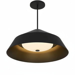 English Elm 22 Inch Matte Black Dimmable Led Pendant Etched Glass Diffuser for Dining Rooms B370P399325