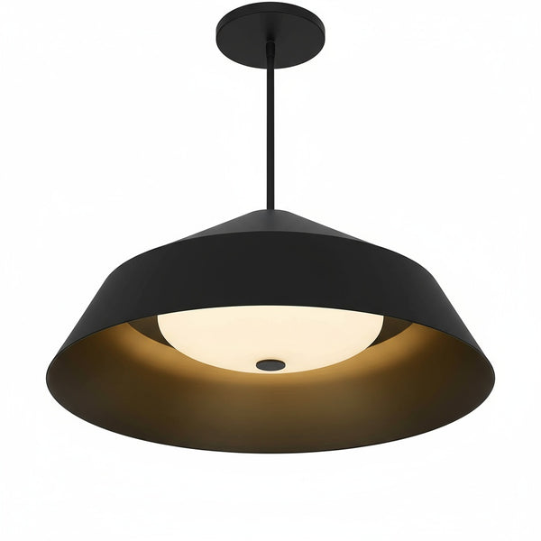 English Elm 22 Inch Matte Black Dimmable Led Pendant Etched Glass Diffuser for Dining Rooms B370P399325